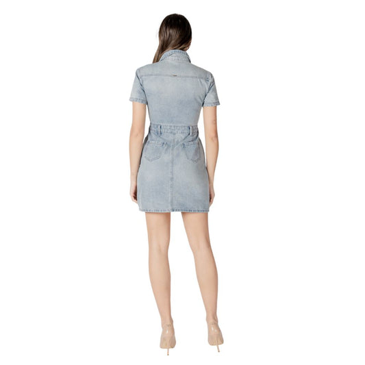 Blue Cotton Midi Dress