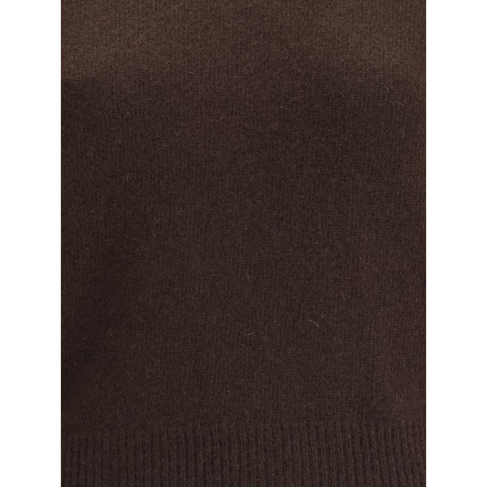 Brown Fleece Wool Cashmere Sweater