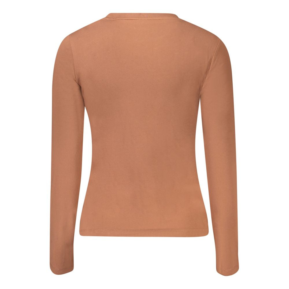 Brown Cotton Women T-Shirt