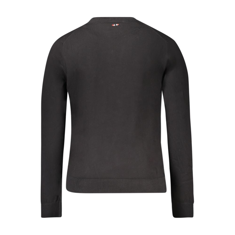 Black Cotton Men Sweater