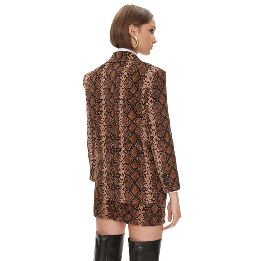 Brown Cotton Women Blazer