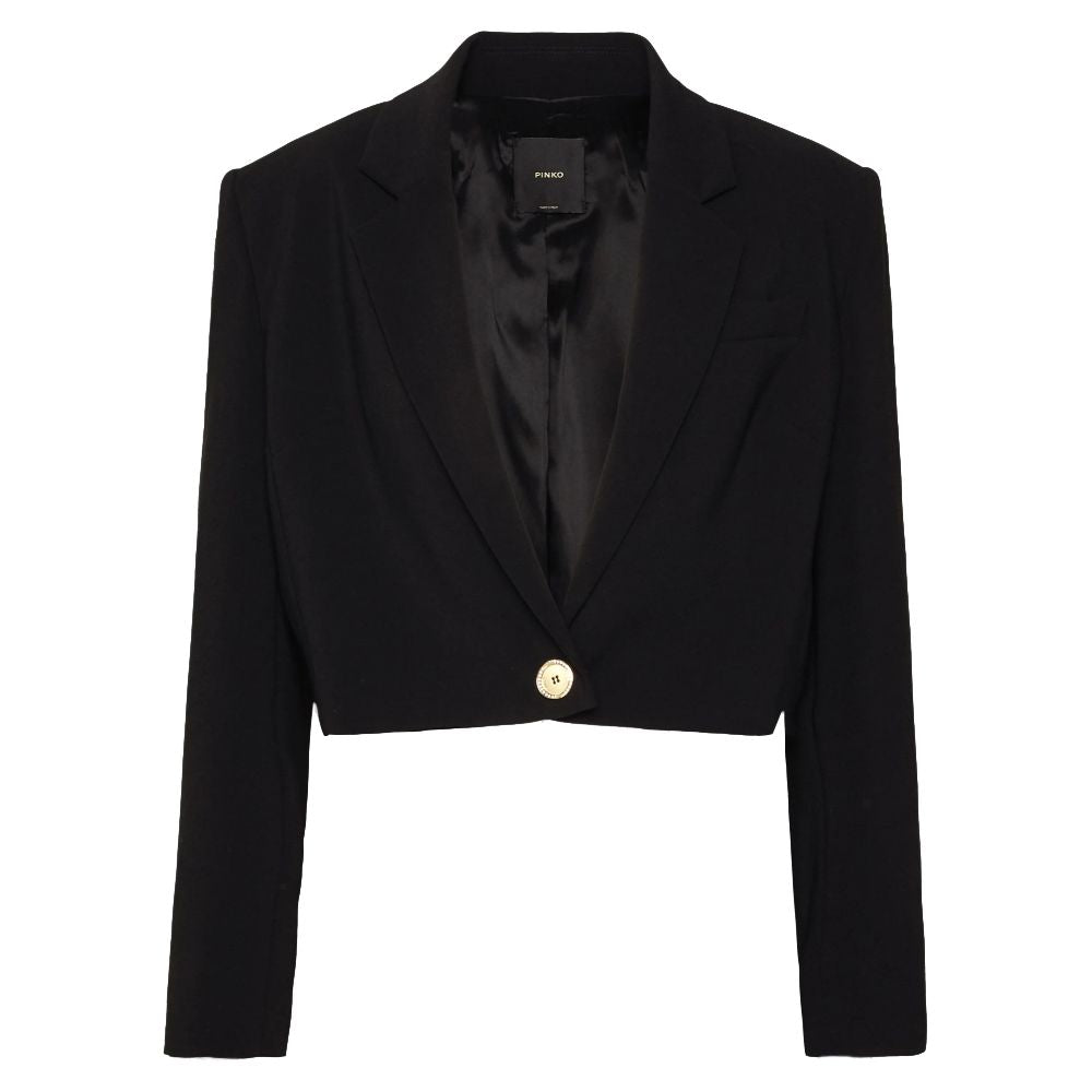 Black Polyester Women Blazer