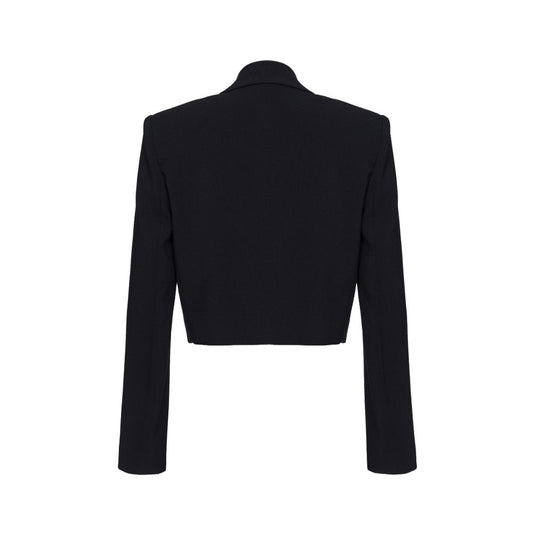 Black Polyester Women Blazer