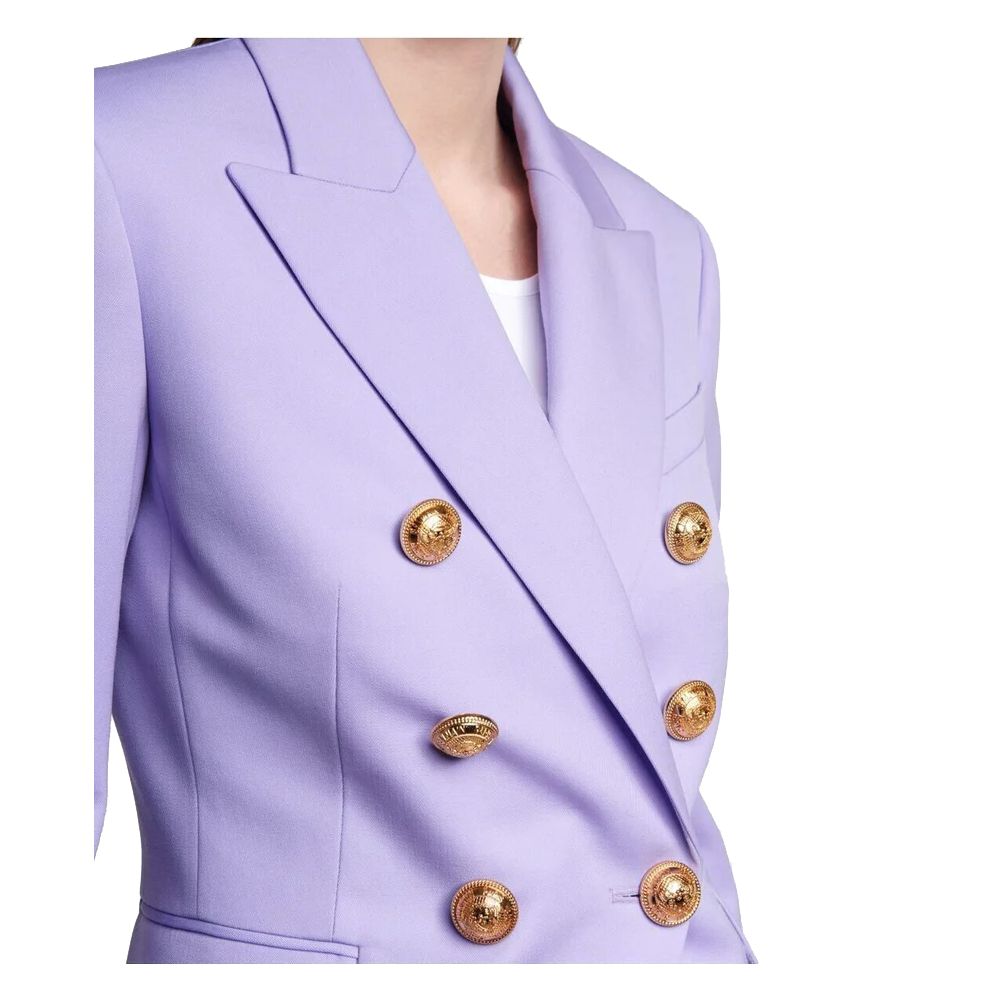 Purple Wool Women Blazer