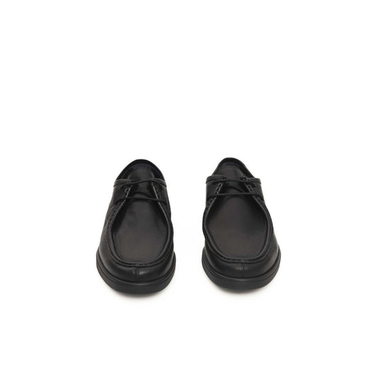 Black Leather Men Derby Shoe