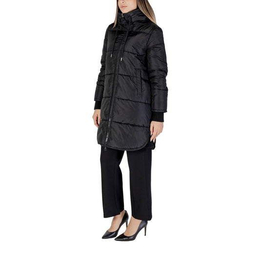 Black Polyester Jackets & Coat