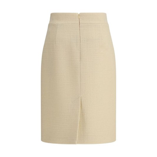 Cream Fleece Wool Skirt