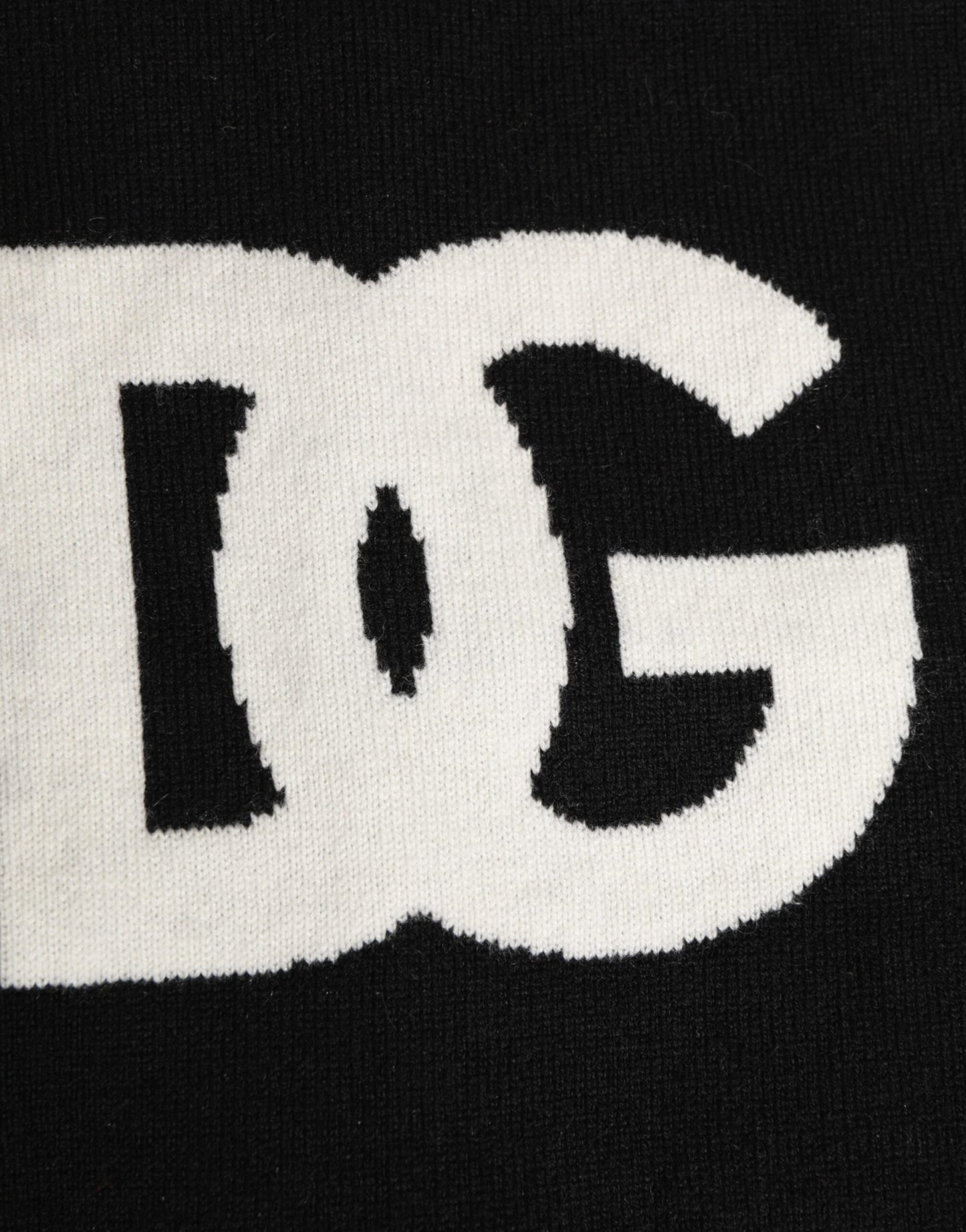 Black D&G Logo Cashmere Knitted Men One Size Scarf