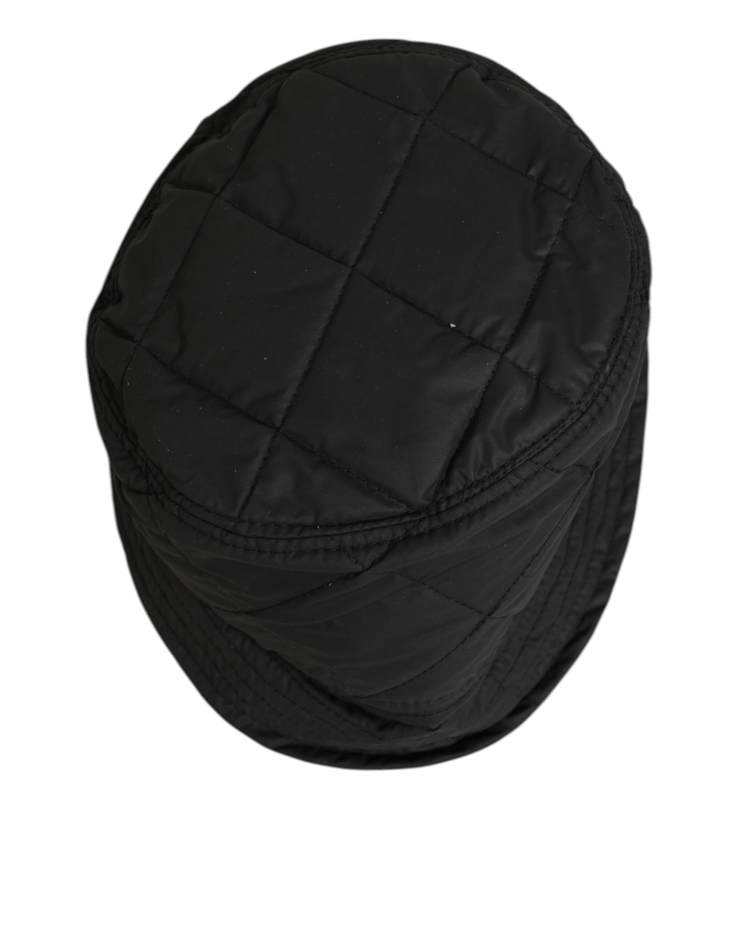 Black Nylon Quilted Bucket Men Capello Hat