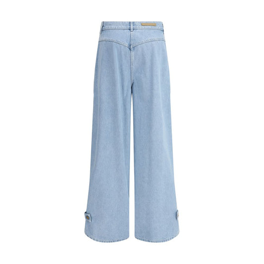 Light Blue Cotton High-Waisted Jean