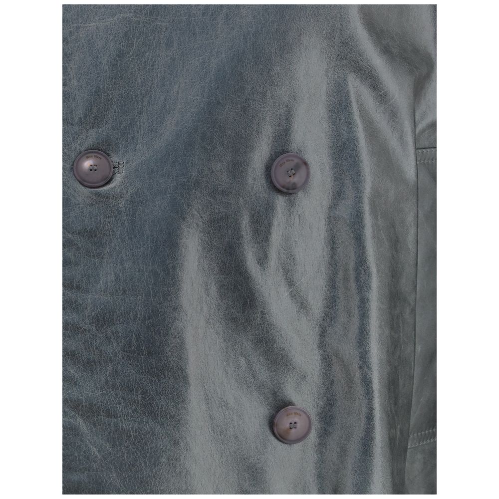 Green Calf Leather Bos Taurus Coat