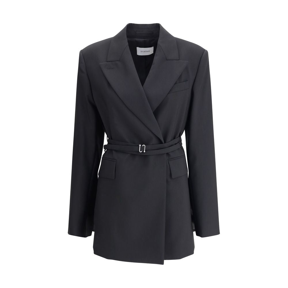 Black Fleece Wool Full-Length Jacket
