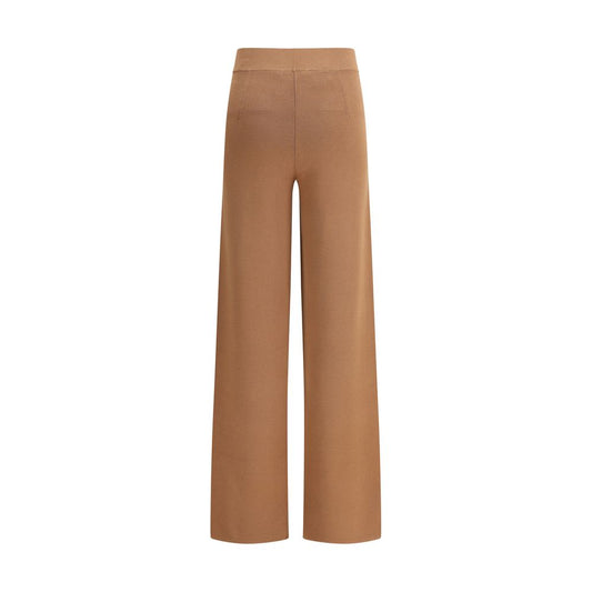 Brown Viscose Casual Pants