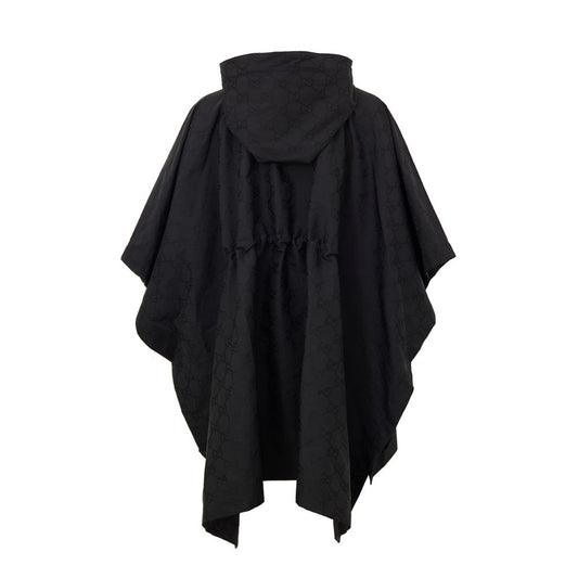 Black Polyester Trench Coat