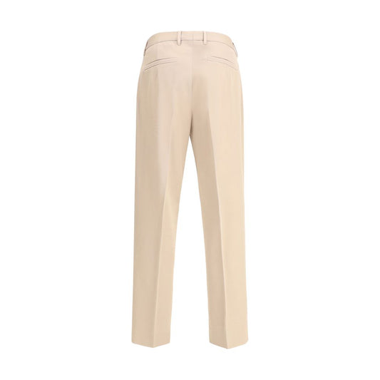 Beige Cotton Dress Pants
