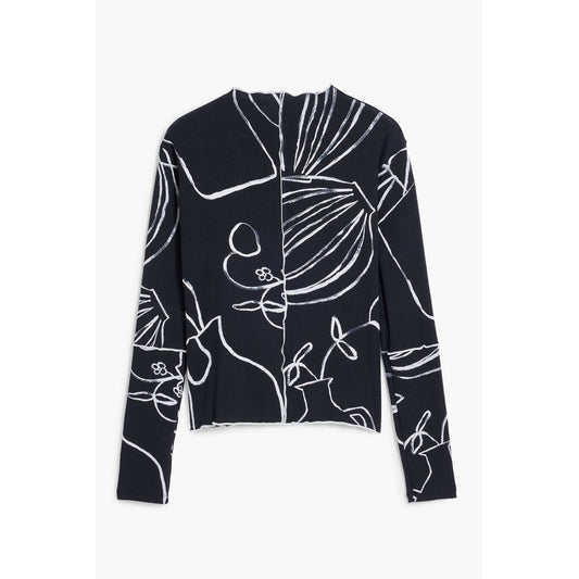 Black Elastane Women T-Shirt