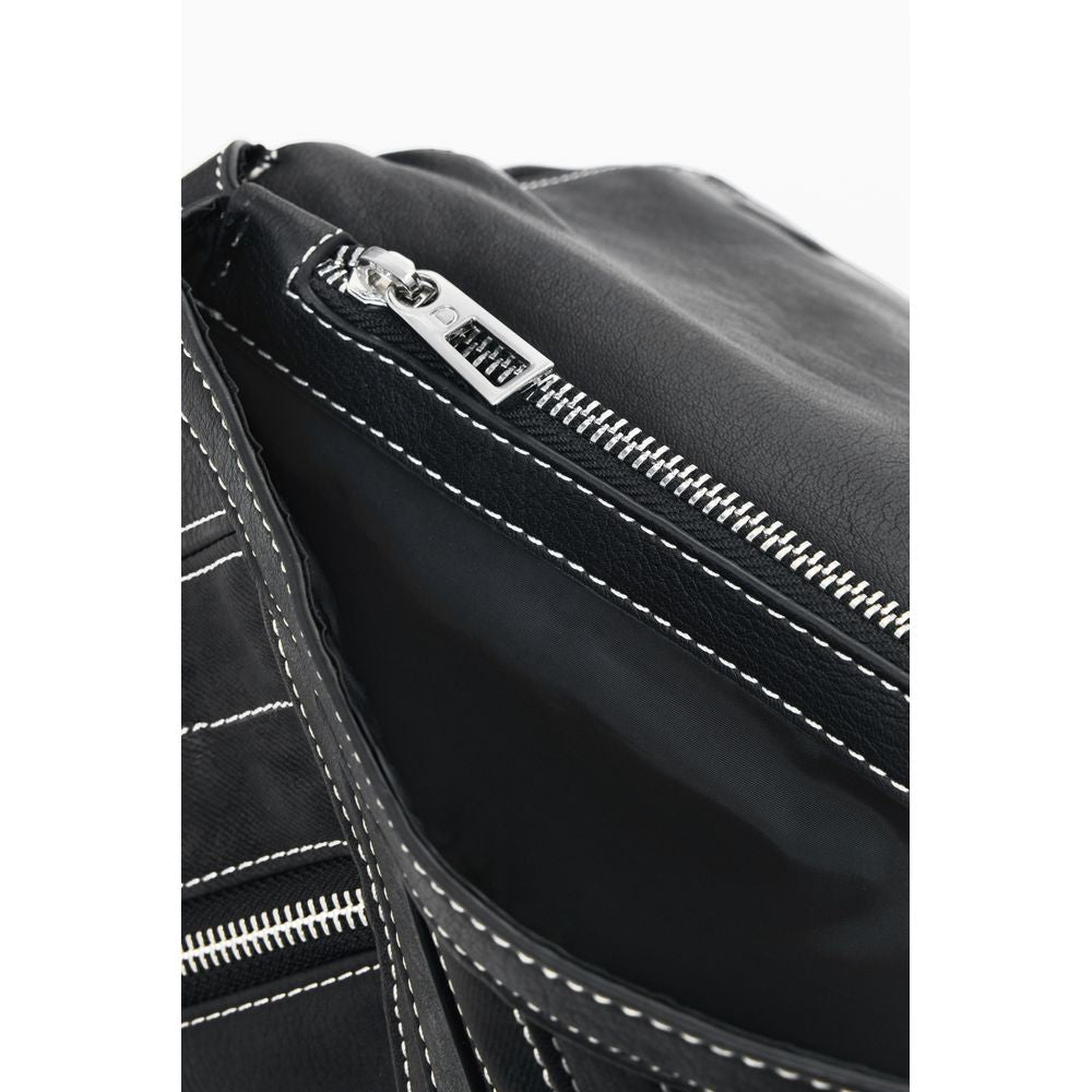 Black Polyethylene Women Backpack