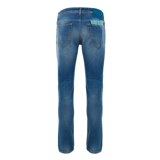 Blue Cotton Skinny Jeans