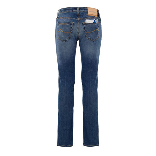 Blue Cotton Skinny Jeans
