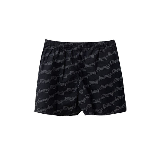 Black Cotton Bermuda Shorts