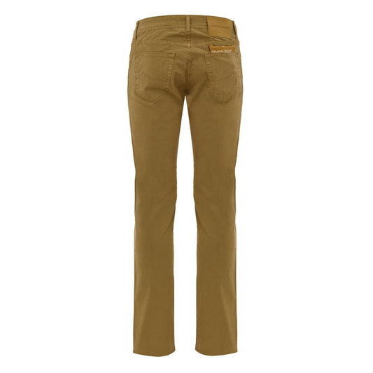 Yellow Cotton Skinny Pants
