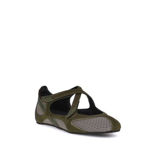 Green Polyethylene Ballet Flats