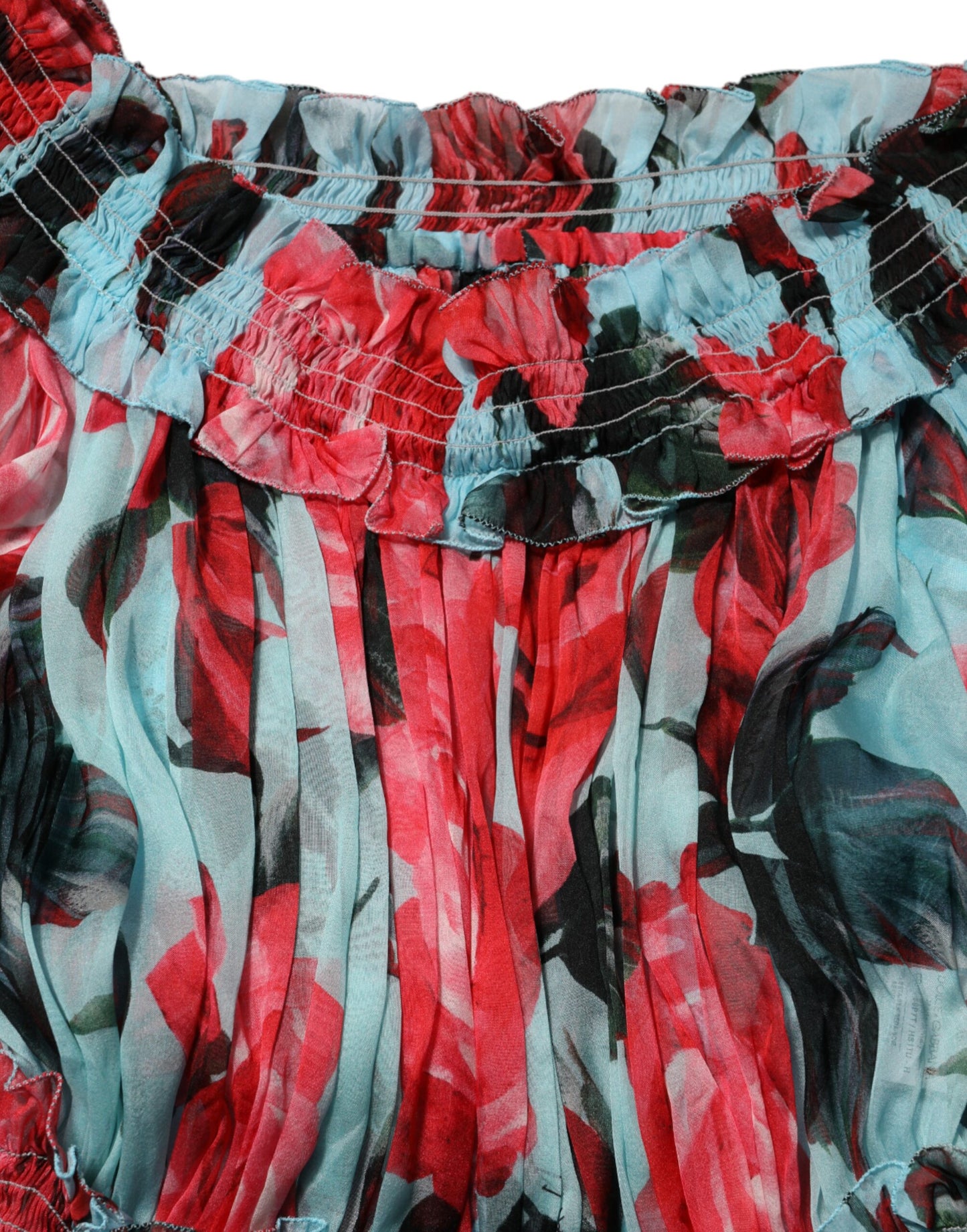 Multicolor Romantic Floral Silk Chiffon Dress