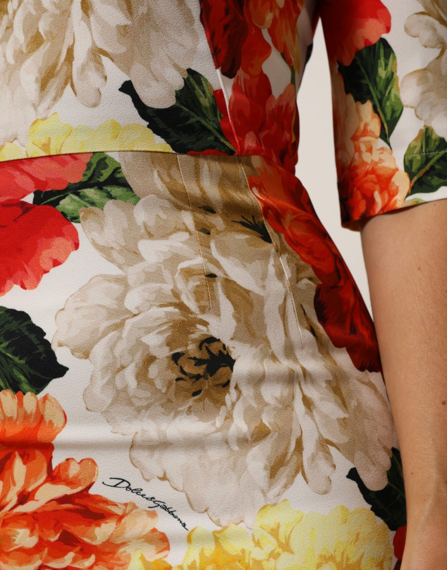 Multicolor Floral Print Viscose Sheath Dress