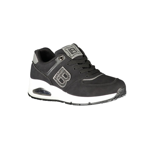 Black Polyester Women Sneaker