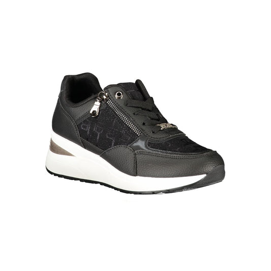 Black Polyester Women Sneaker
