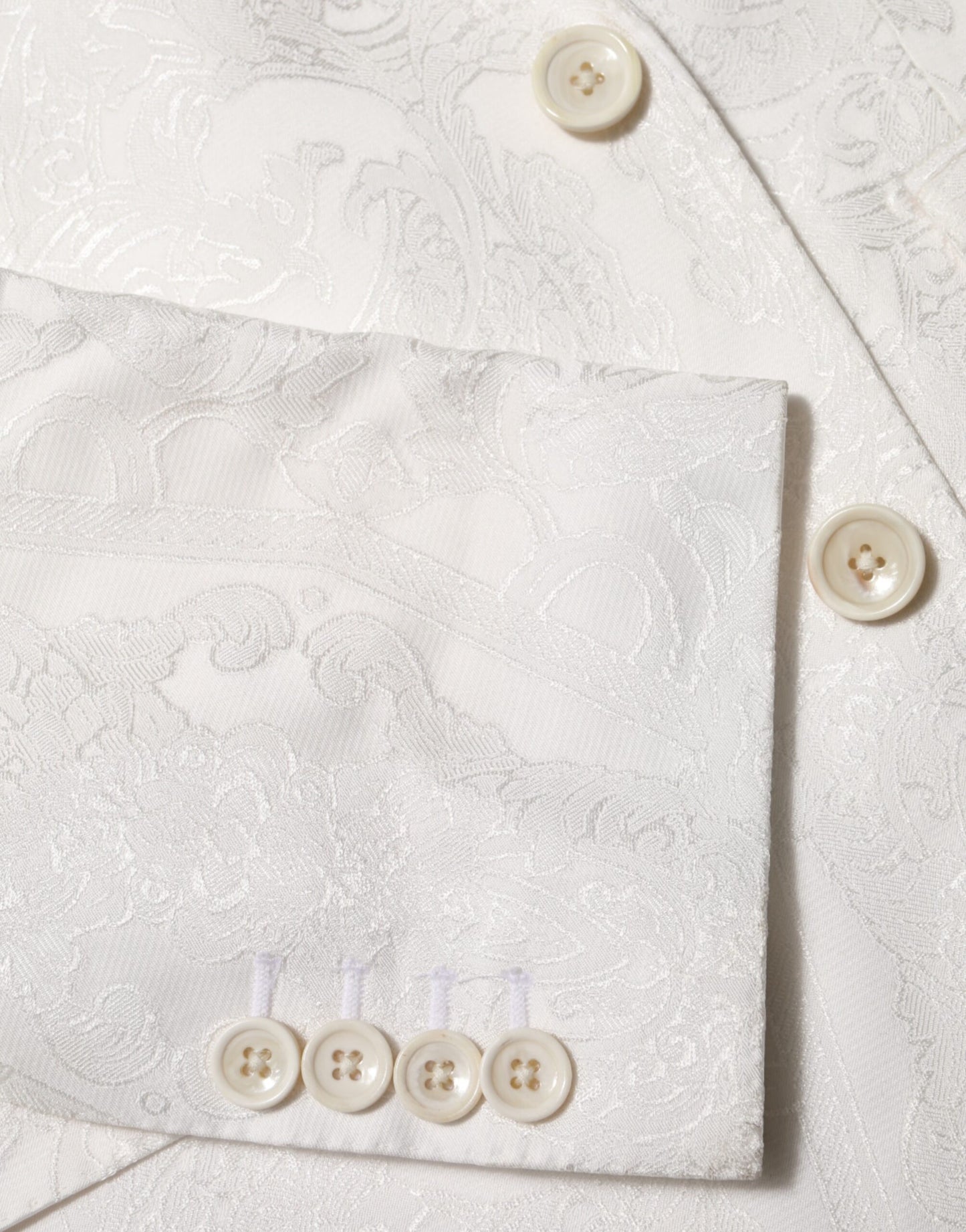 White Brocade 2 Piece MARTINI Formal Suit