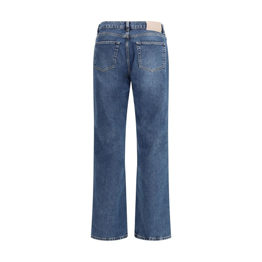 Blue Cotton Bootcut Jeans