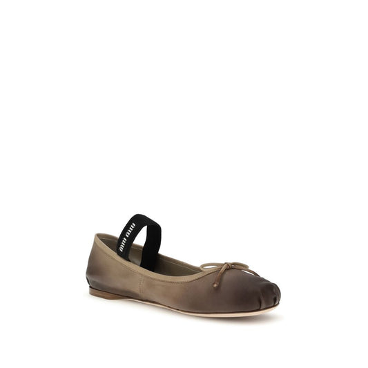 Brown Calf Leather Bos Taurus Ballet Flats
