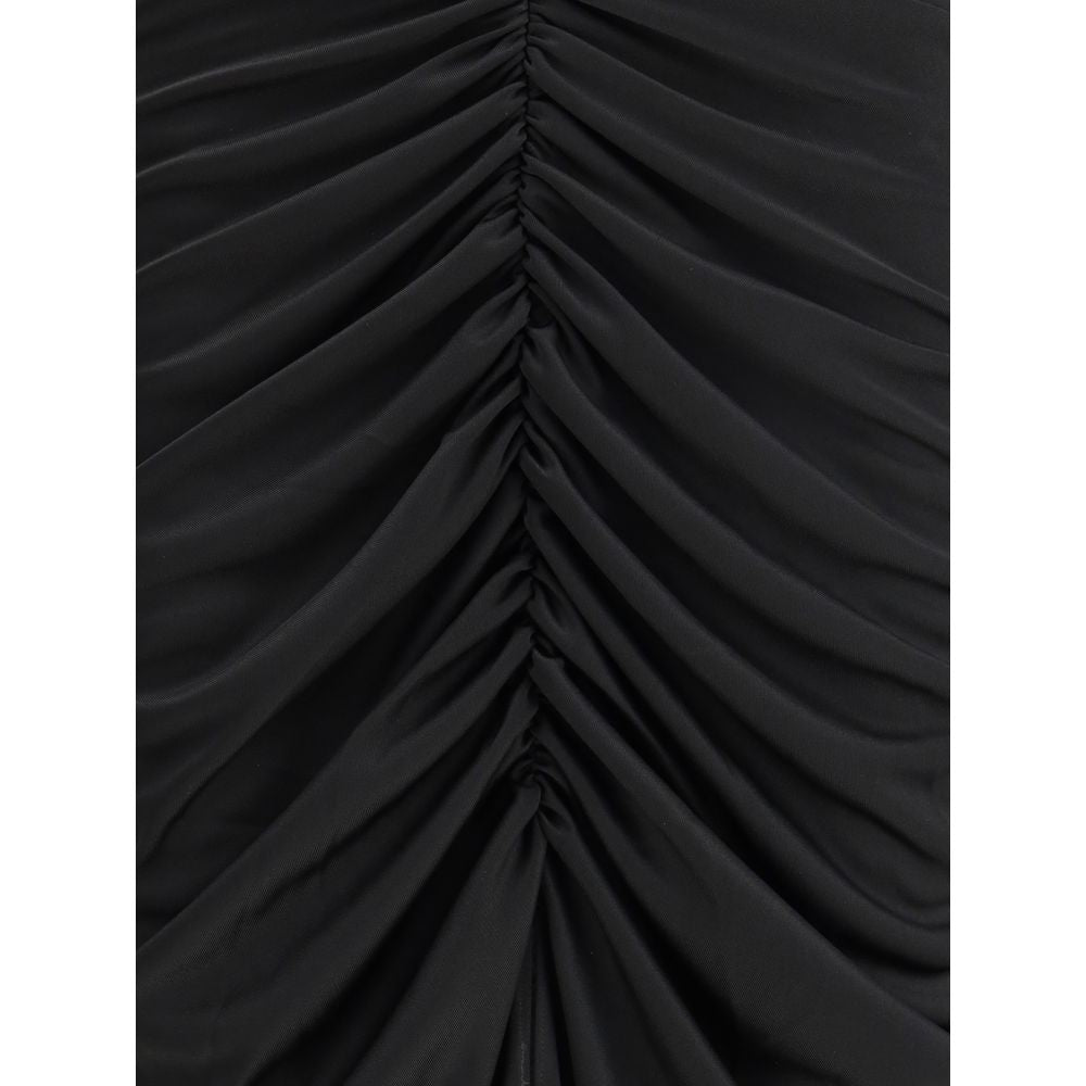 Black Acetate Casual Dress