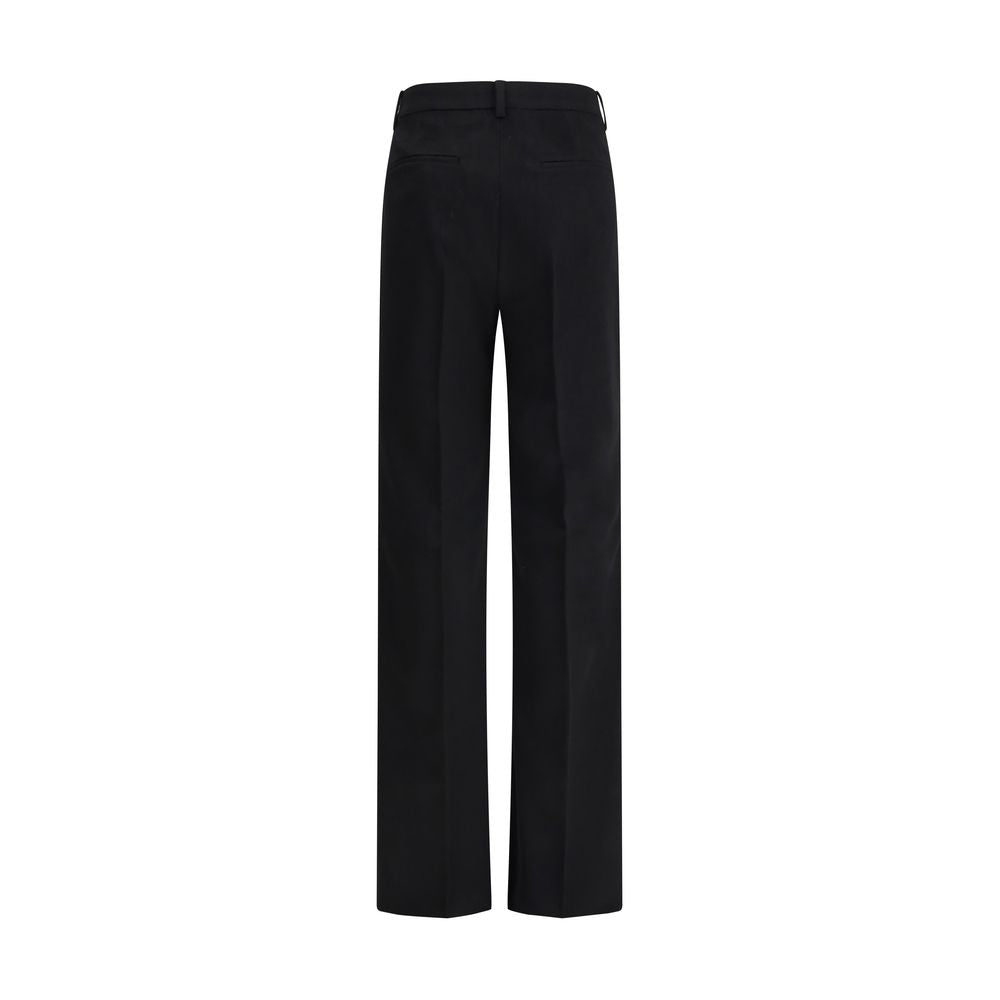 Black Camel Hair Casual Pants