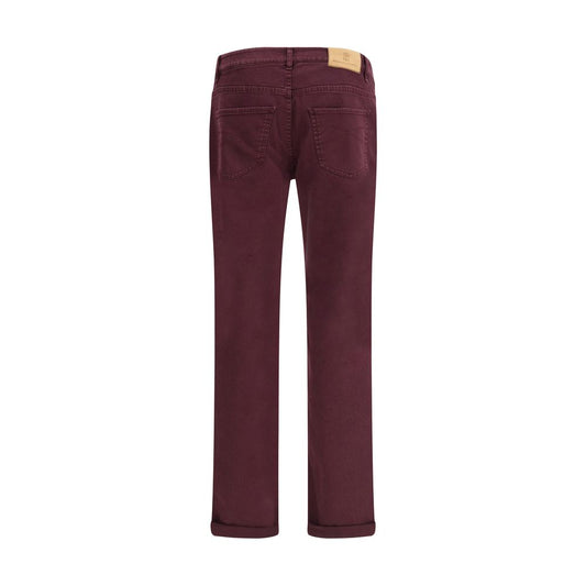 Purple Cotton Slim Fit Jeans