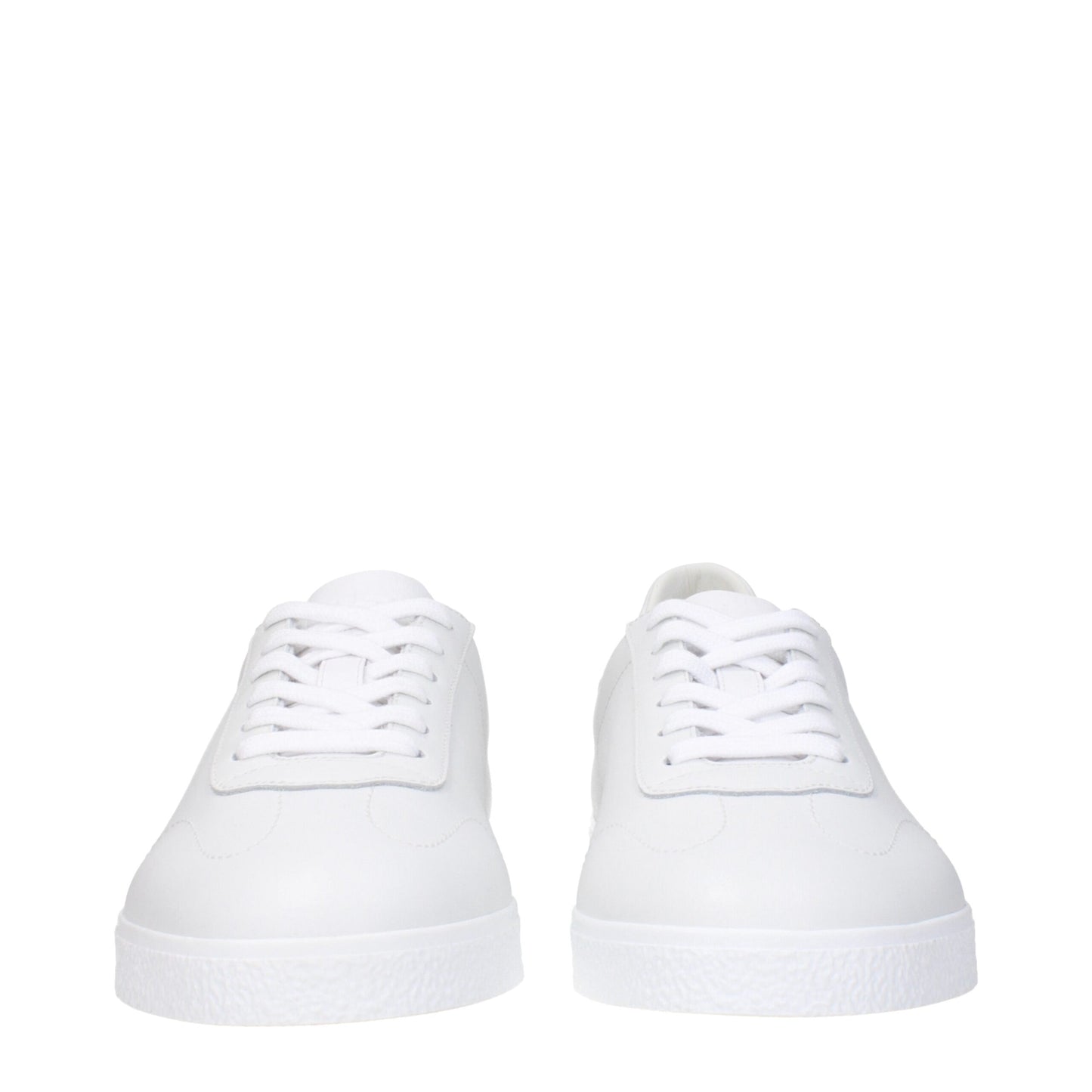 White Leather Low Top Sneakers