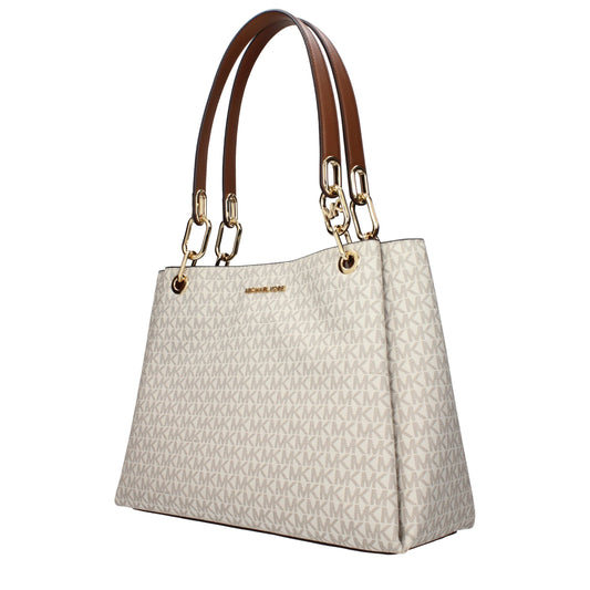 Beige Fabric Shoulder Bags