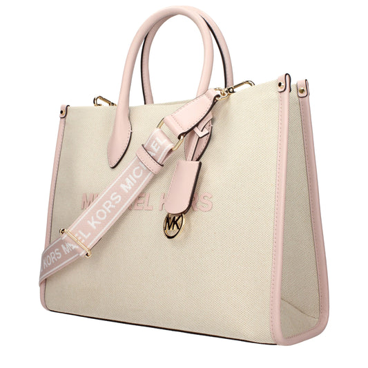 Beige Fabric Handbag