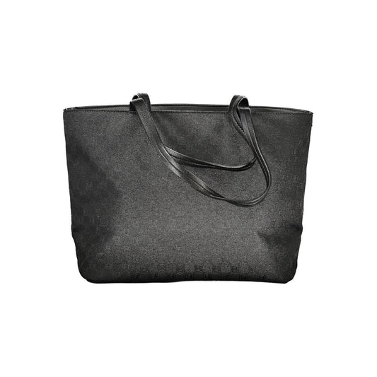 Black Polyester Women Handbag