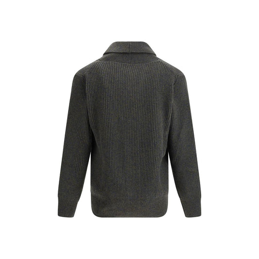 Green Fleece Wool Cardigan