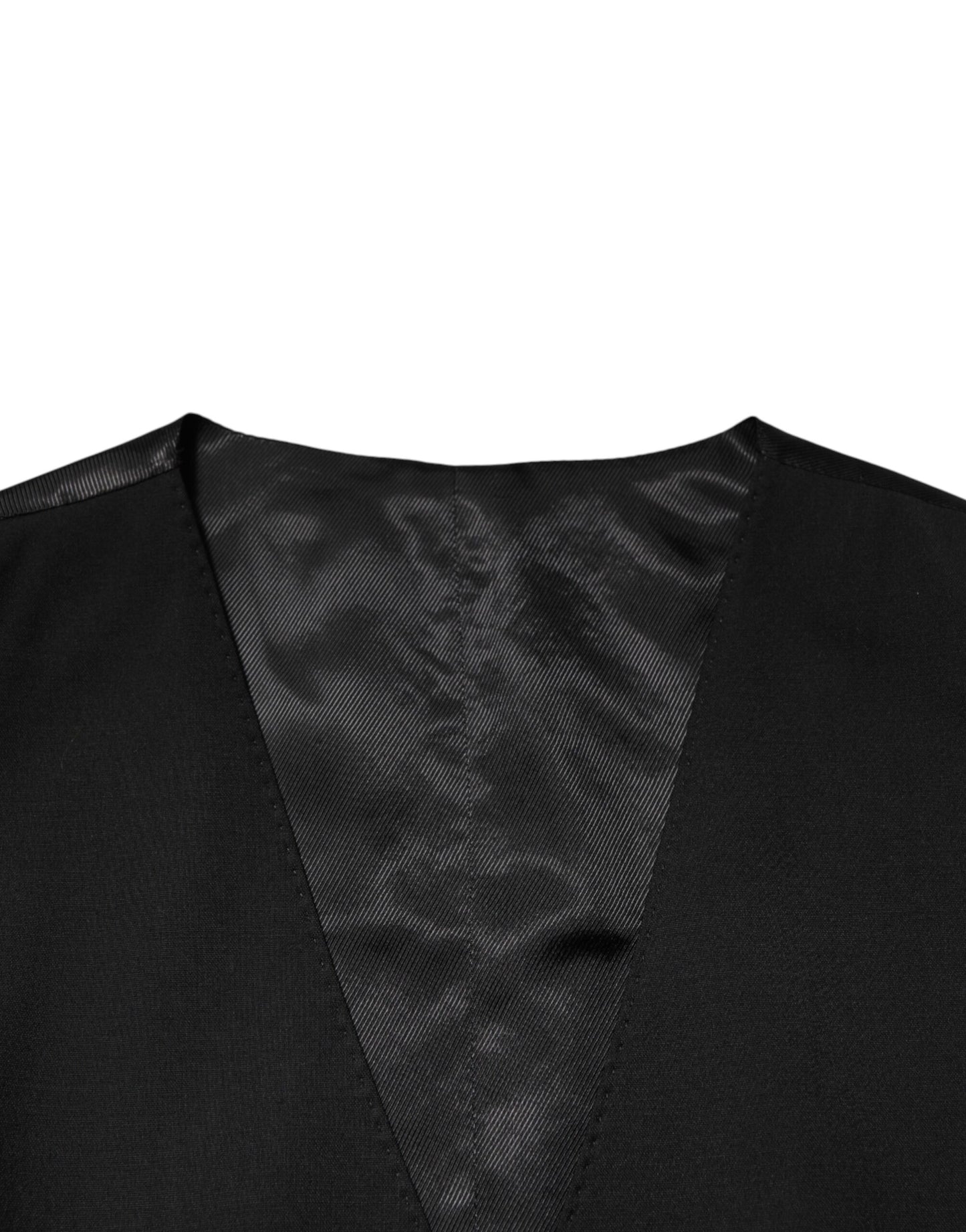 Black Polyester Dress Formal Waistcoat Vest