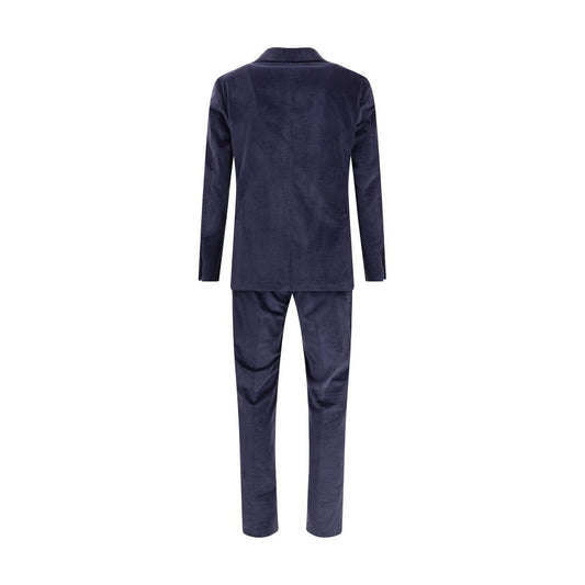 Blue Cotton Two-Piece Suit