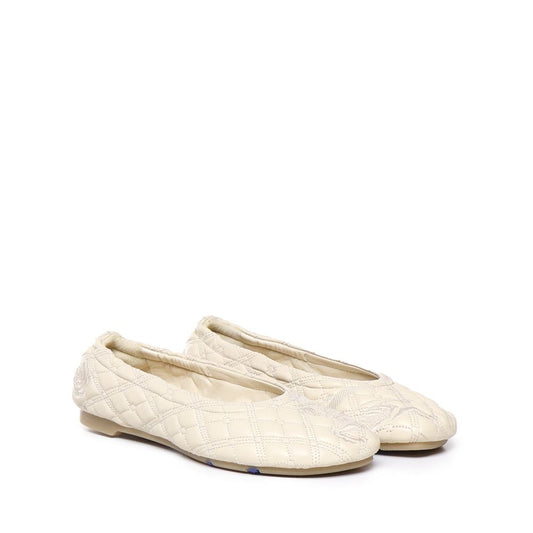White Lamb Leather Ballet Flats