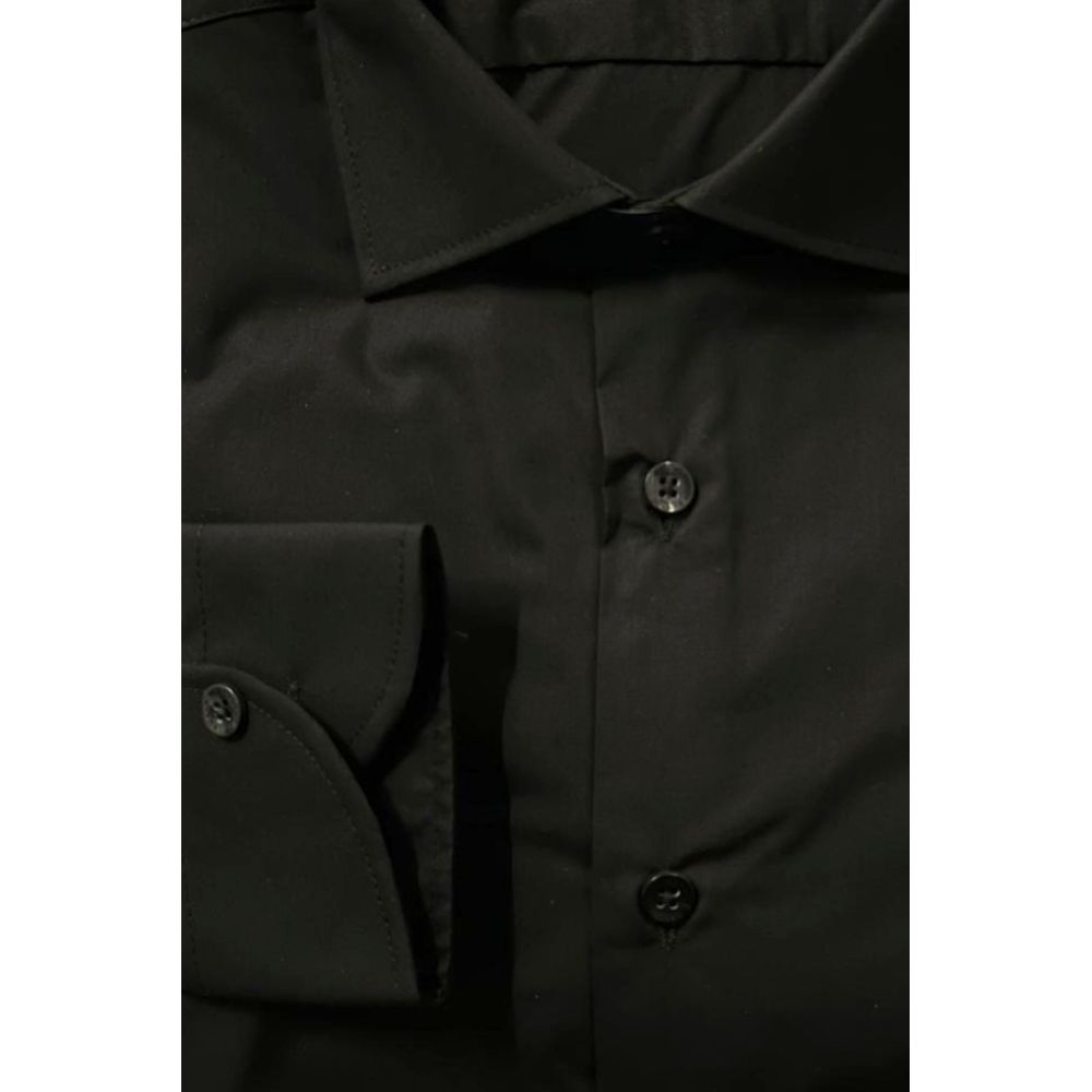 Black Cotton Men Shirt
