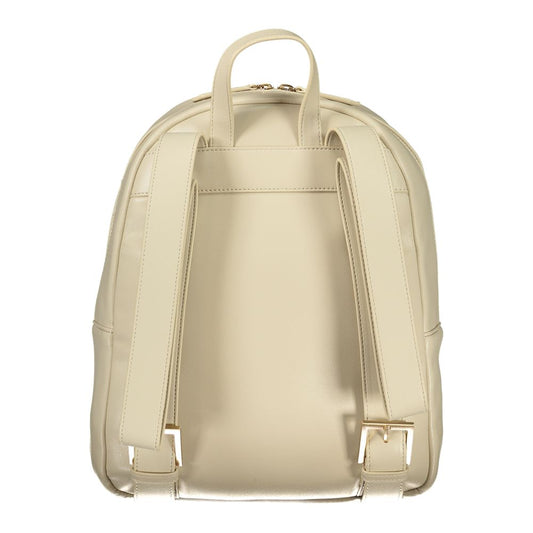 Beige Polyethylene Backpack