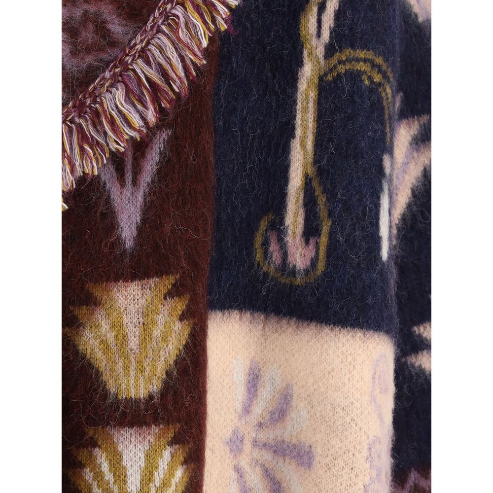 Multicolor Alpaca Vicugna Pacos Cardigan