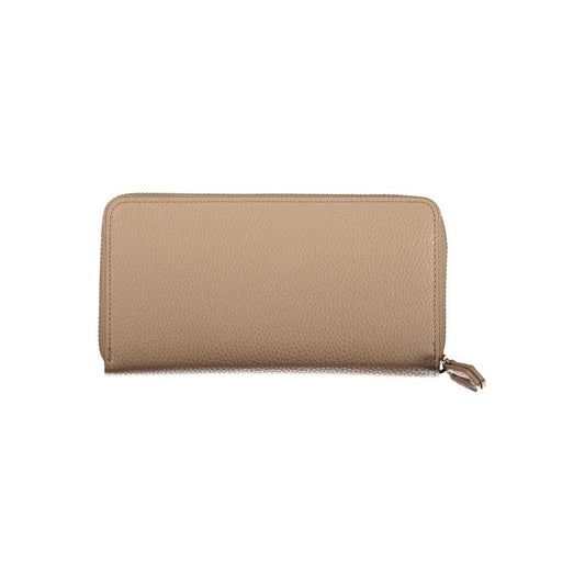 Beige Polyethylene Women Wallet
