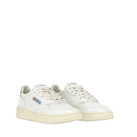White Leather Low Top Sneakers