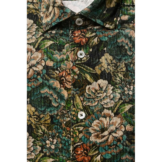 Multicolor Cotton Men Shirt